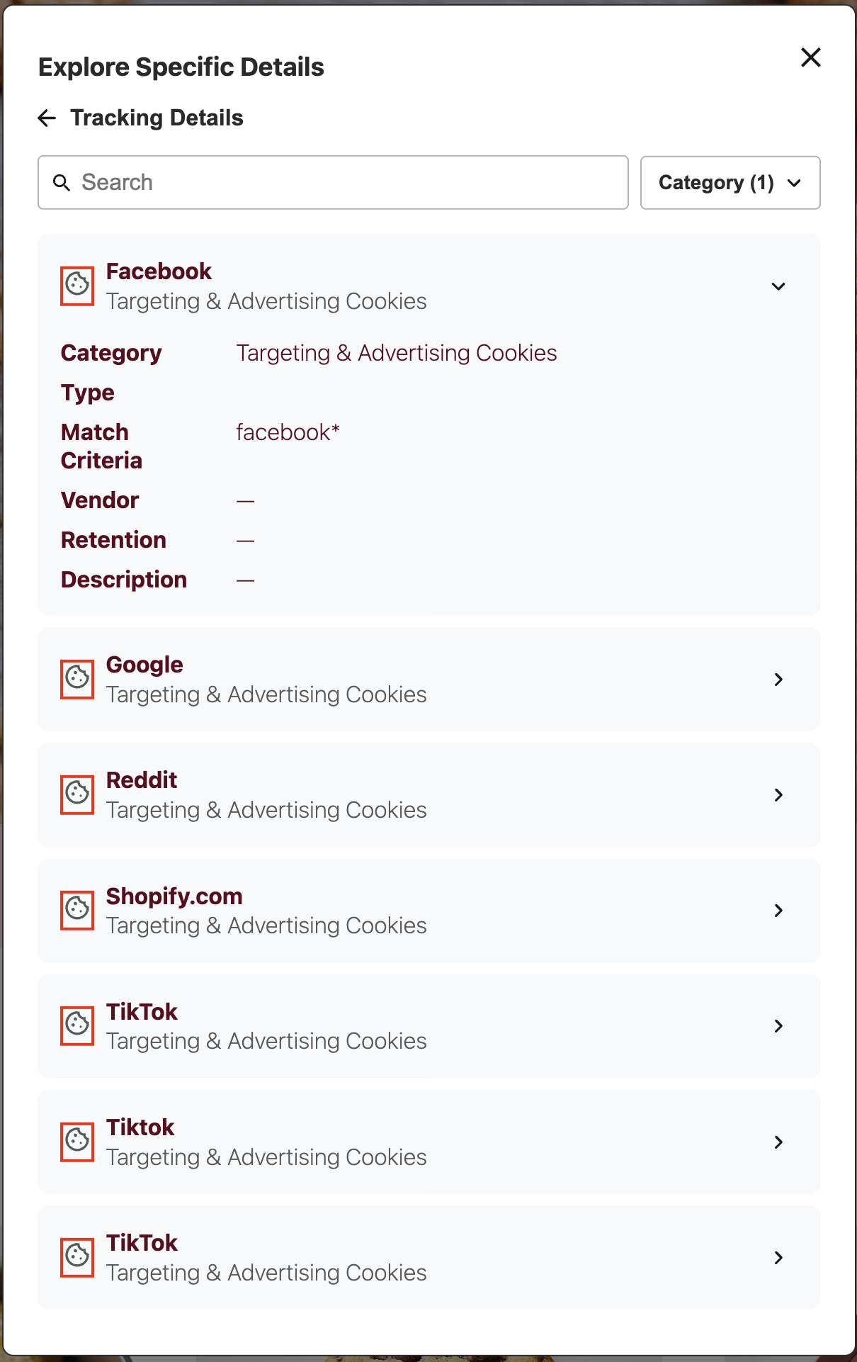 DG Tracking Details Item Header Icon