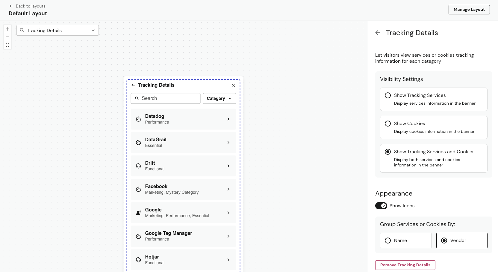 Tracking Details Grouping