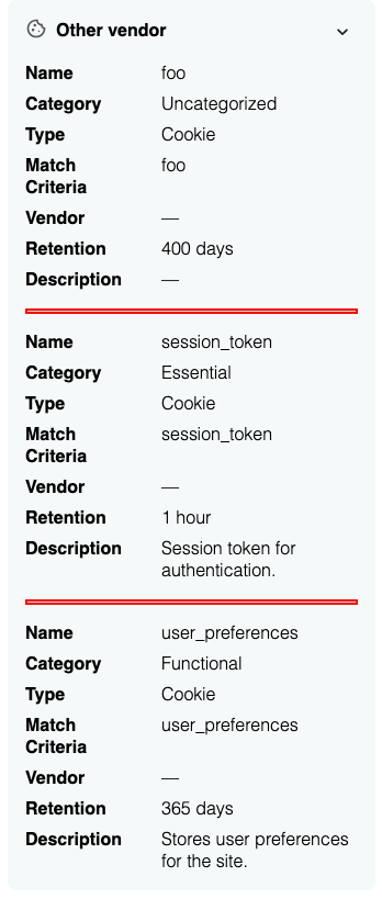 DG Tracking Details Item Separator