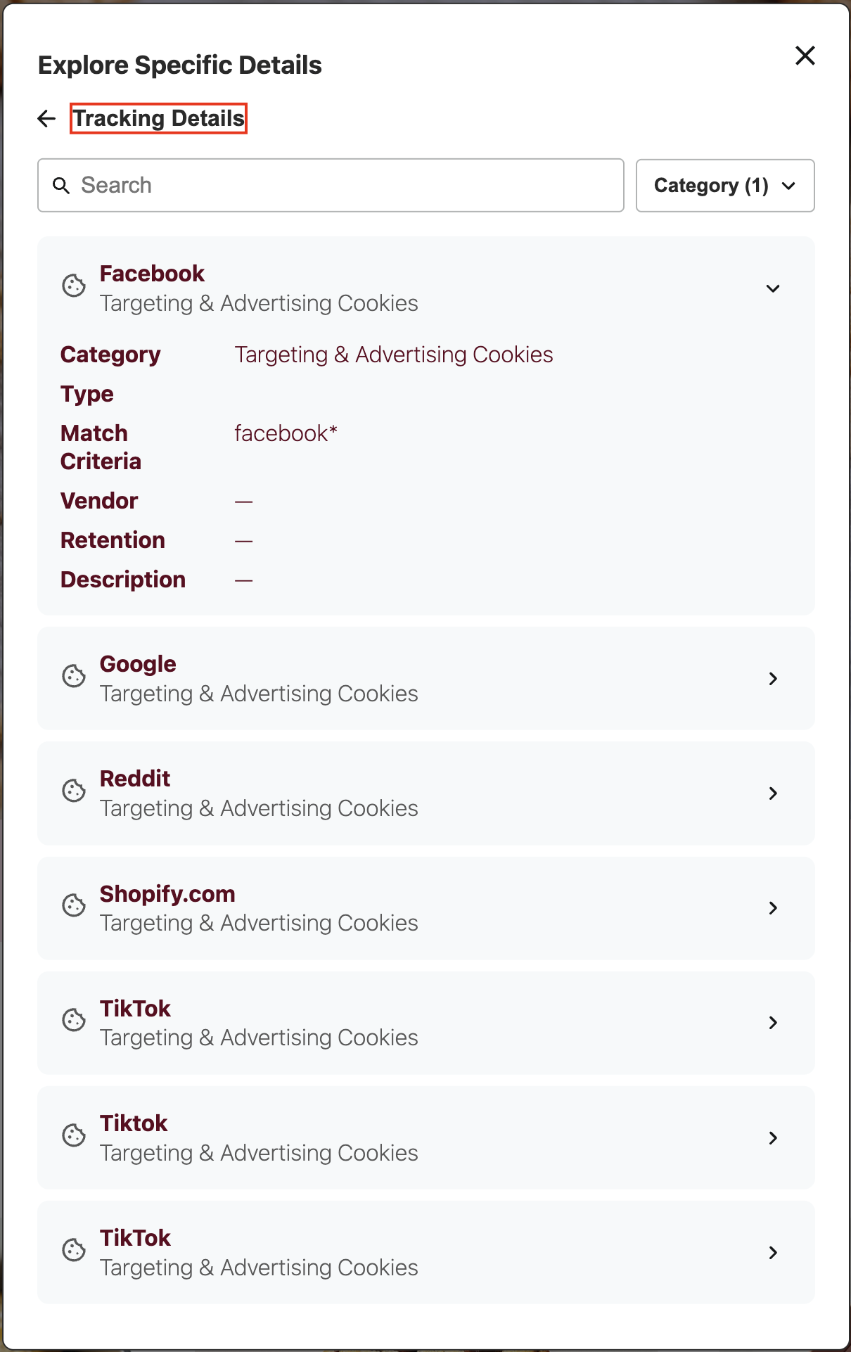 DG Tracking Details Back Link Text