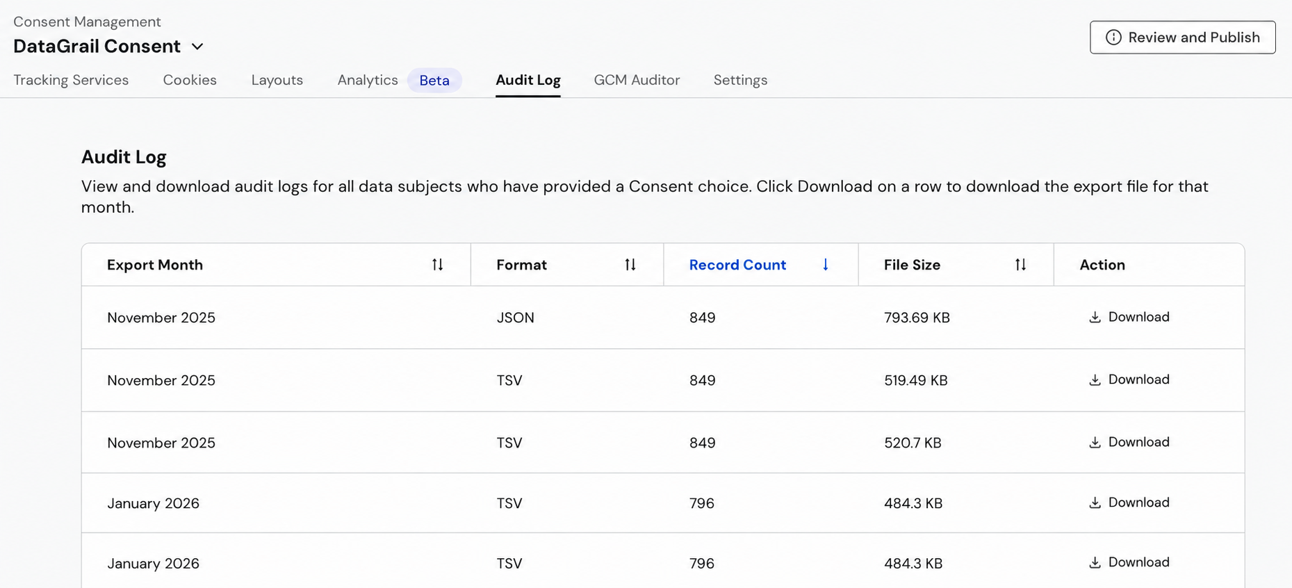 Accessing The Audit Log