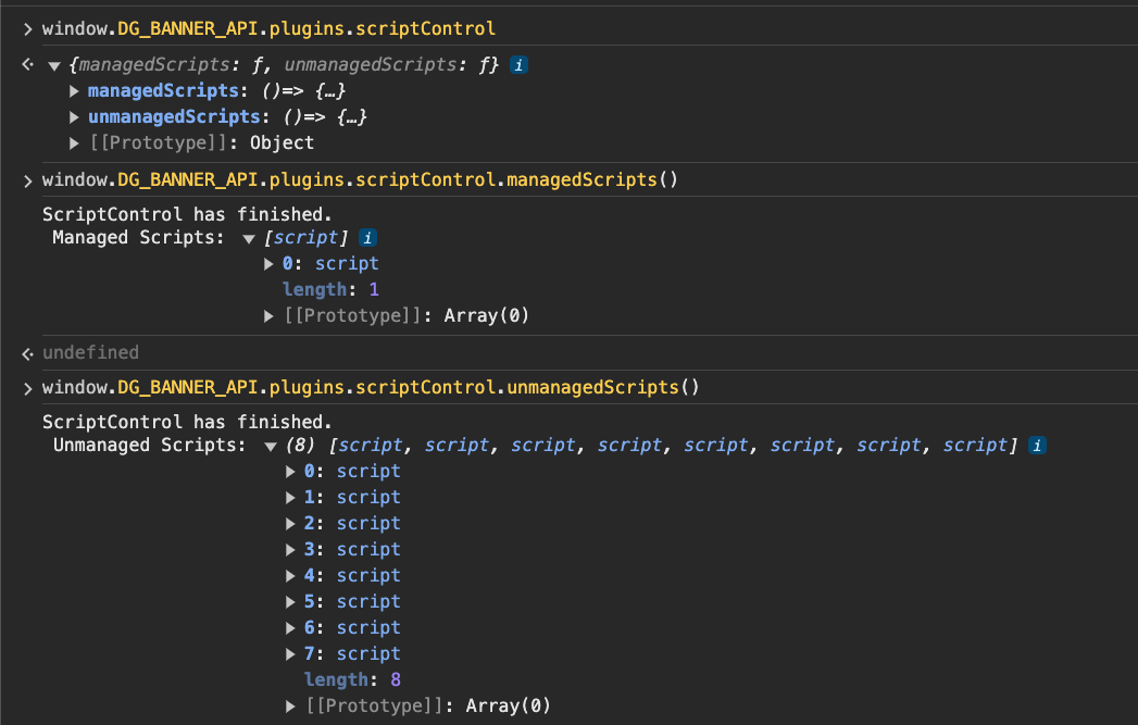 Browser Console Commands