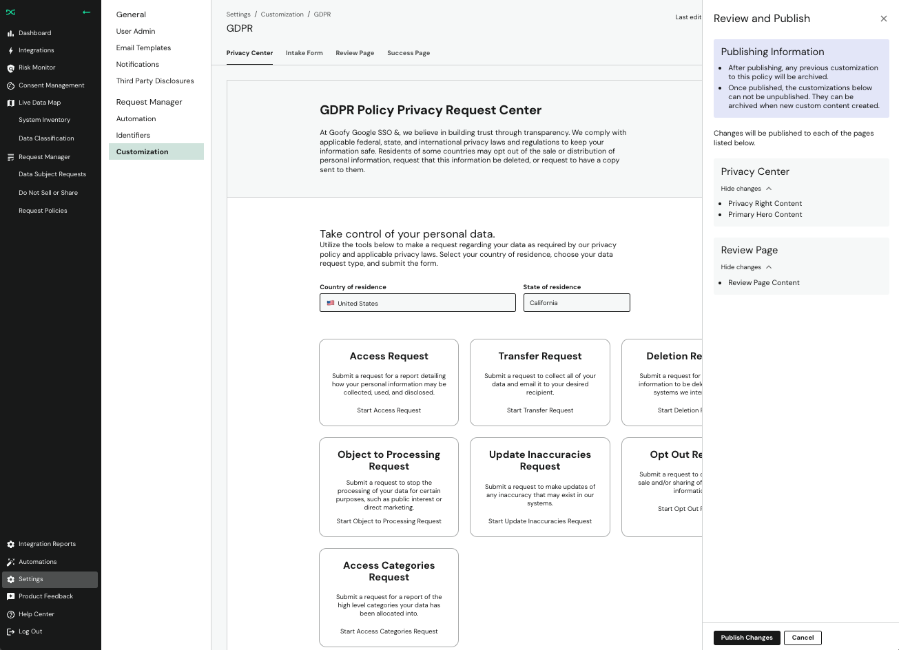 Review Published Changes