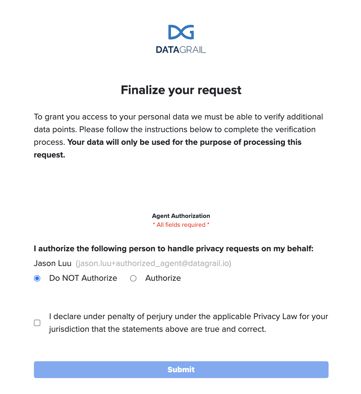 Data Subject Verification