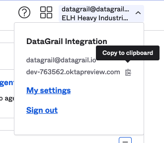 Copy your Okta domain