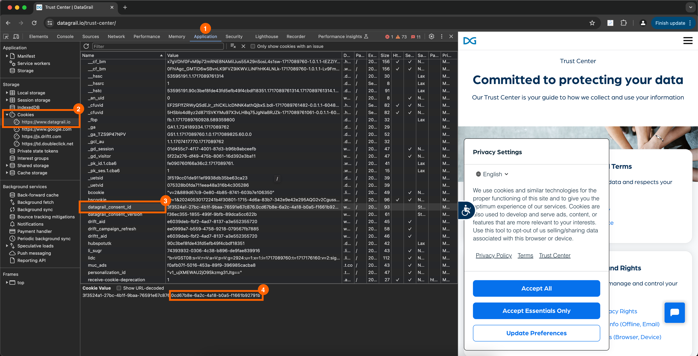 Retrieving DataGrail Consent ID