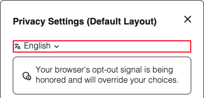 DG Main Language Dropdown