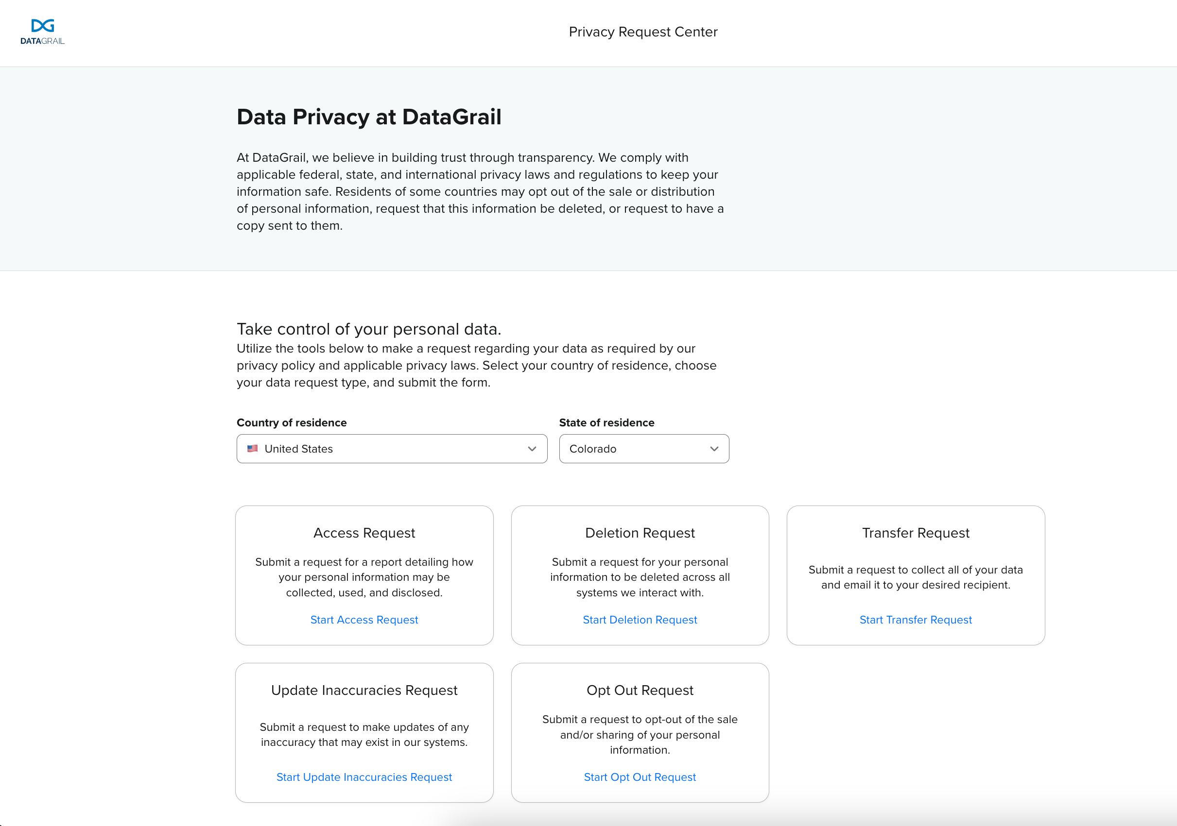 Privacy Request Center