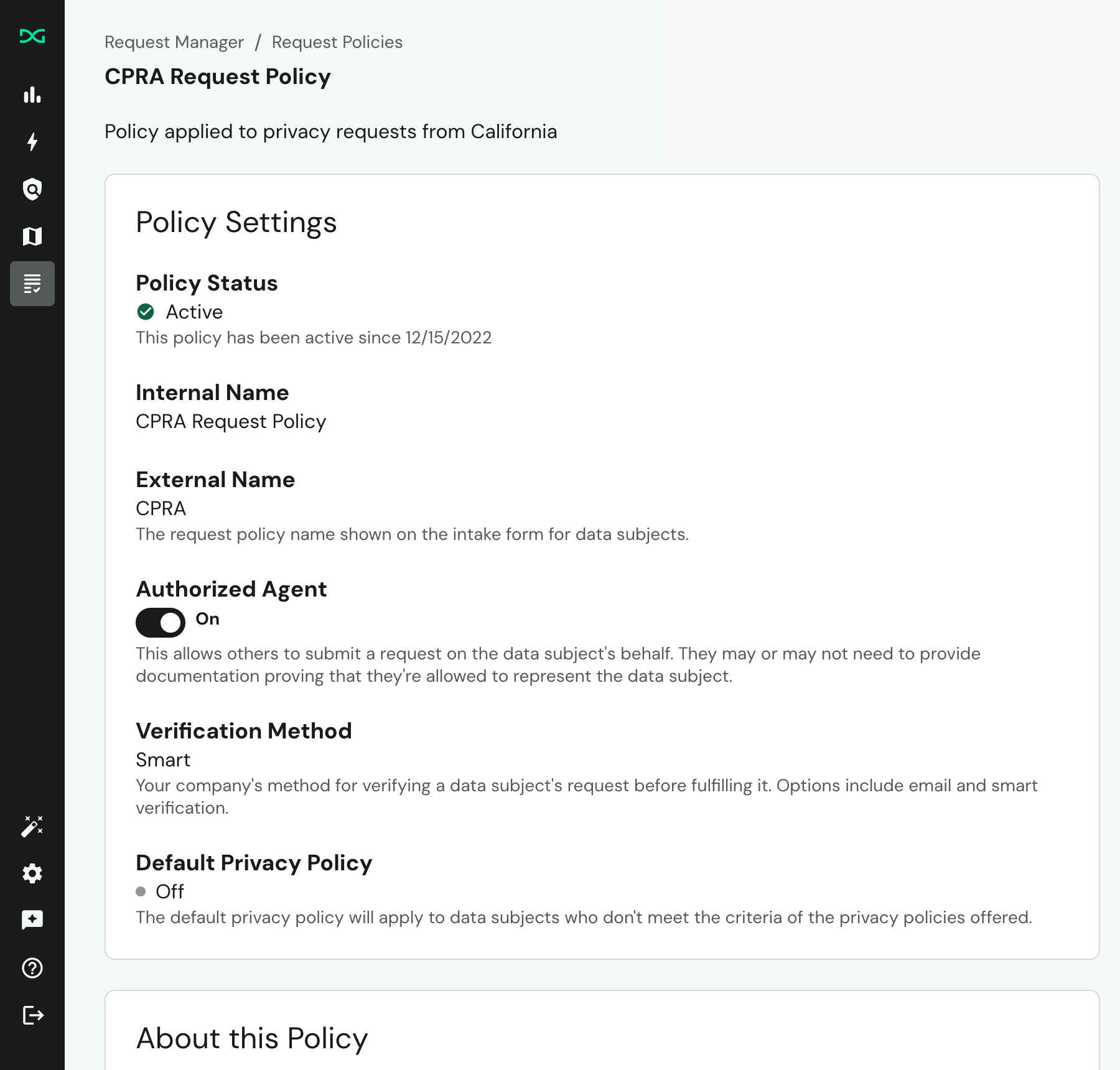 Privacy Policy Settings