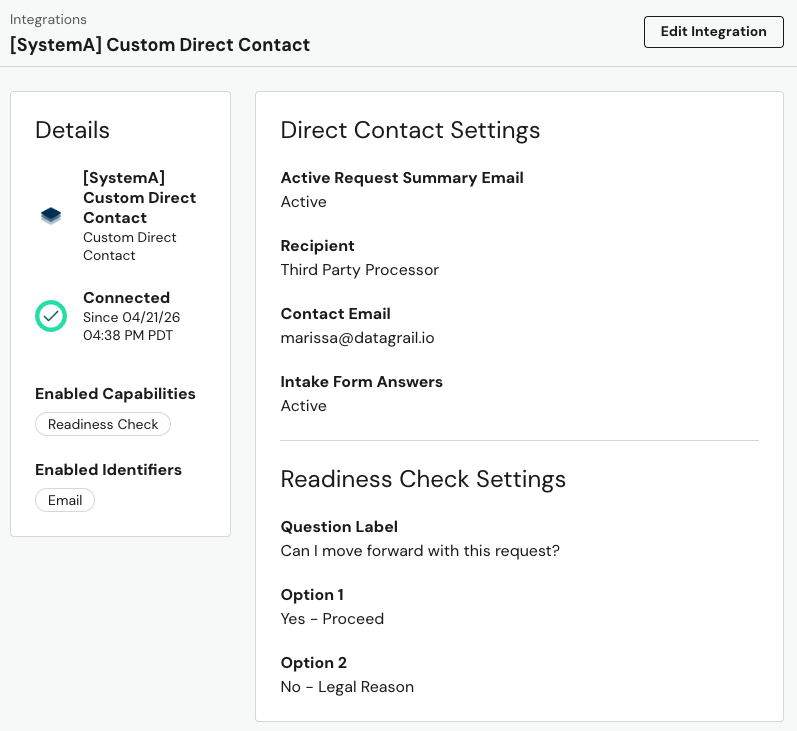 Readiness Check Settings