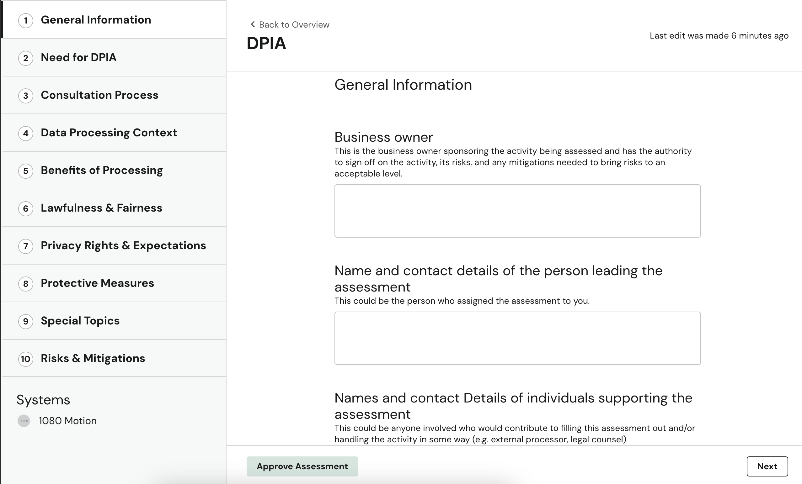 Assessment overview