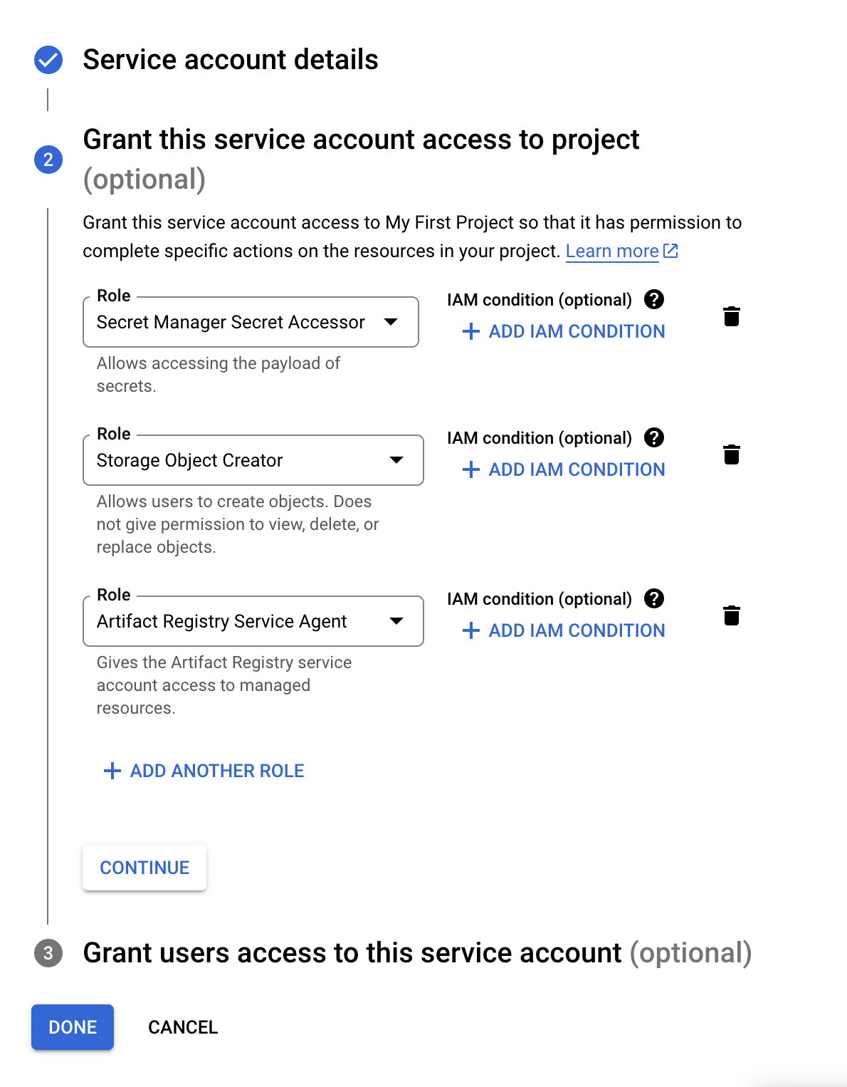 Service Account Roles