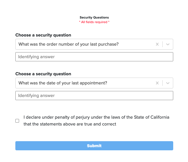 Smart Verification Questions