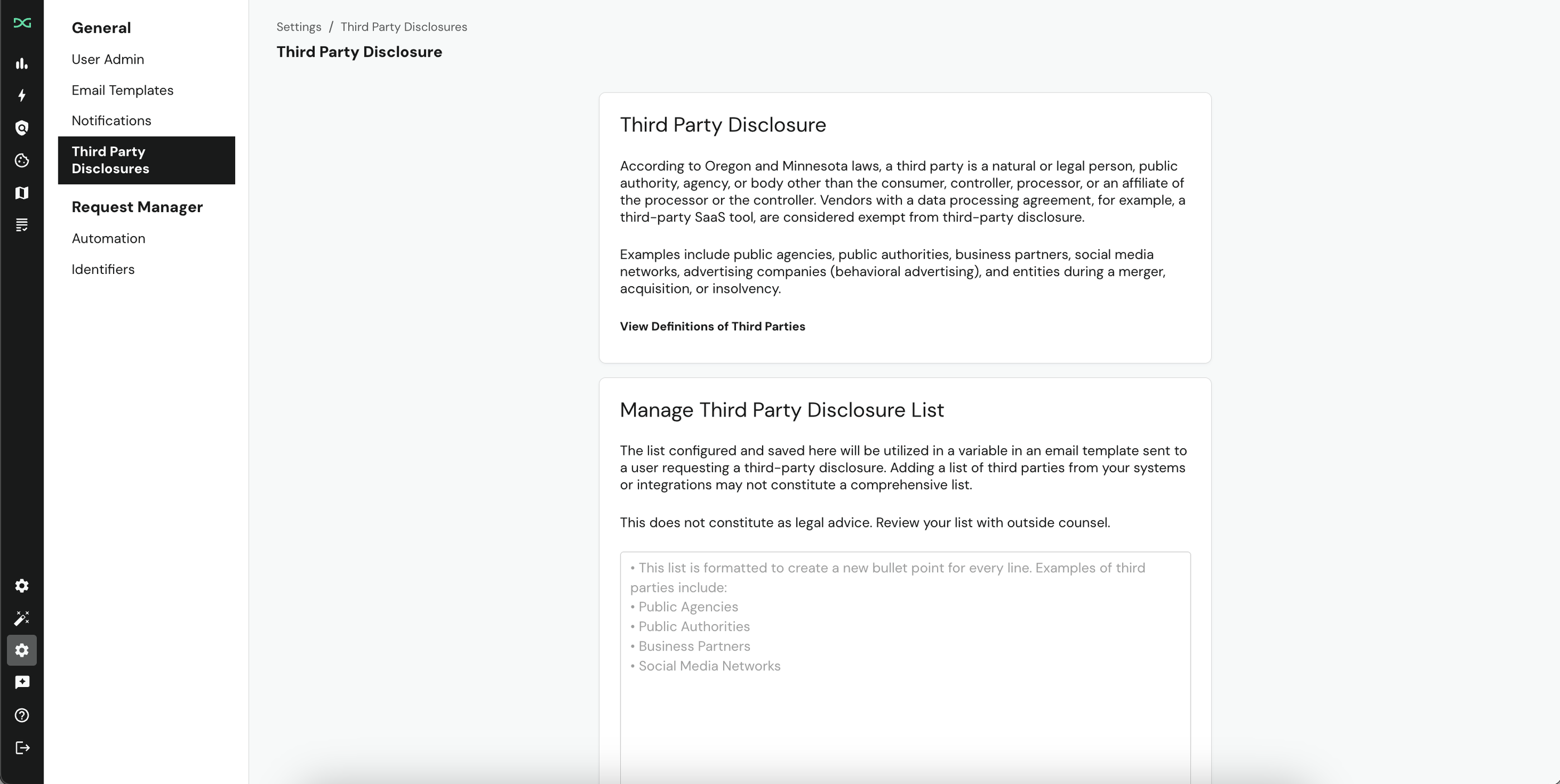 Third Party Disclosures